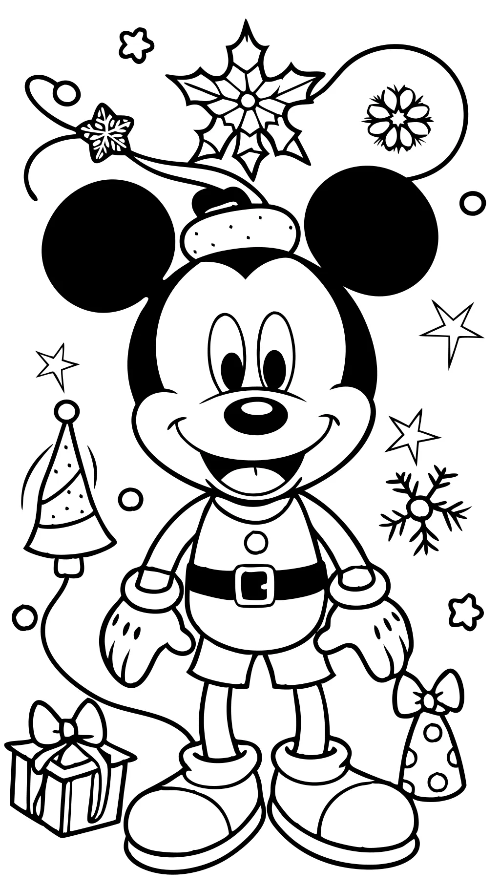 coloriages de Noël Mickey